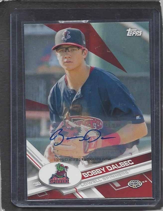 BOBBY DALBEC 2017 TOPPS PRO DEBUT RED SOX PROSPECT RED AUTO #D 4/10