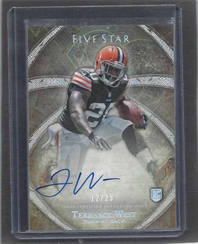TERRANCE WEST 2014 TOPPS 5 FIVE STAR SILVER RAINBOW ON CARD AUTO RC #D 12/25