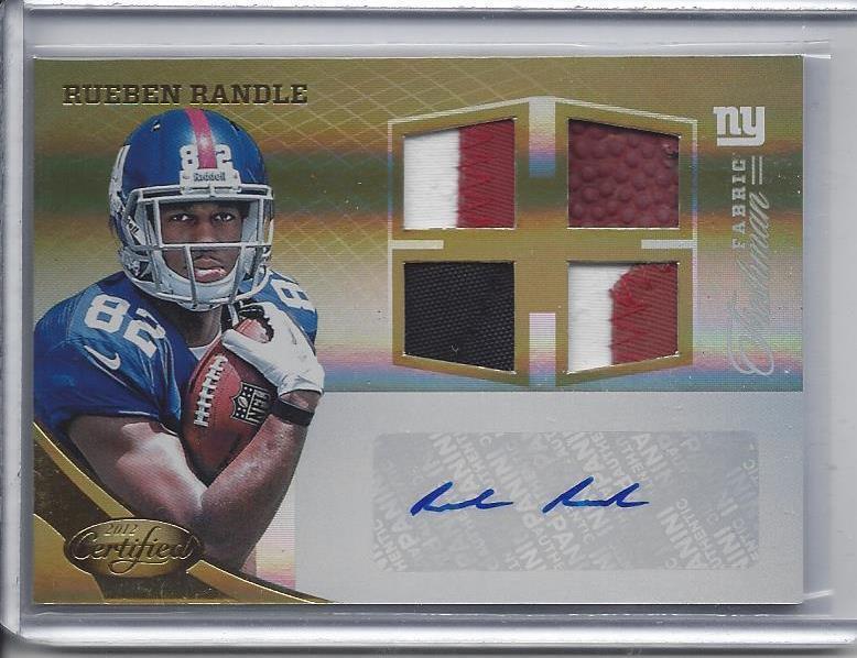 RUEBEN RANDLE 2012 CERTIFIED FRESHMAN FABRIC GOLD QUAD PATCH AUTO RC #D 17/25