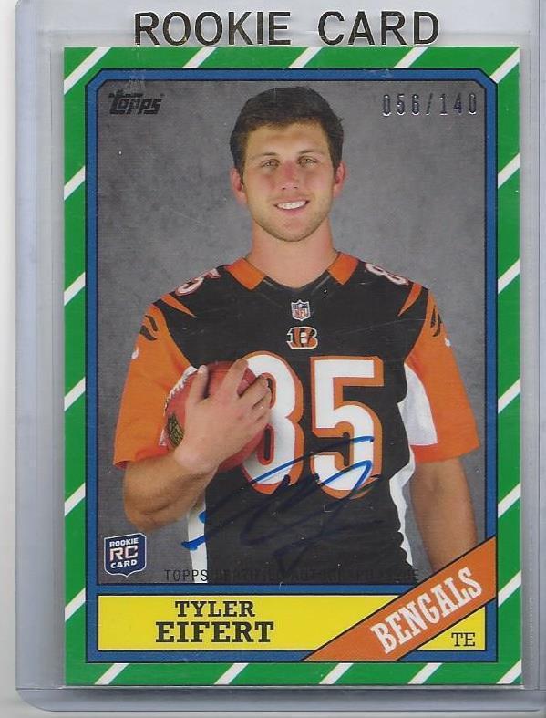 TYLER EIFERT 2013 TOPPS 1986 RETRO STYLE BENGALS ON CARD AUTO RC #D /140