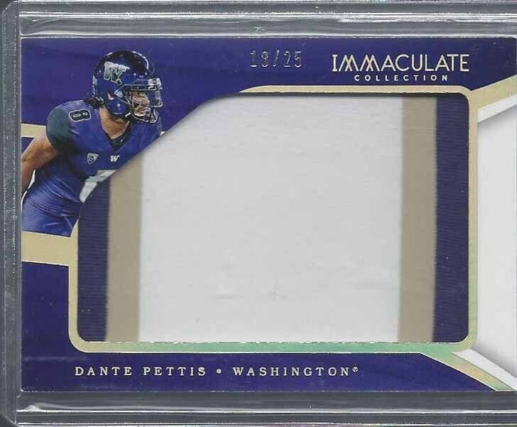 1/1 DANTE PETTIS 2018 IMMACULATE JUMBO PATCH RC #D 18/25 HIS JERSEY NUMBER #18 !