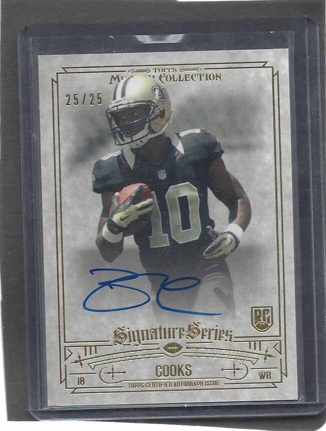 BRANDIN COOKS 2014 TOPPS MUSEUM GOLD ON CARD ROOKIE AUTO RC #D 25/25