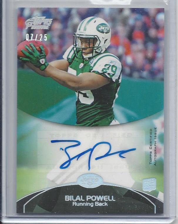 BILAL POWELL 2011 TOPPS PRIME SILVER HOLOFOIL RAINBOW ROOKIE AUTO RC #D 7/25