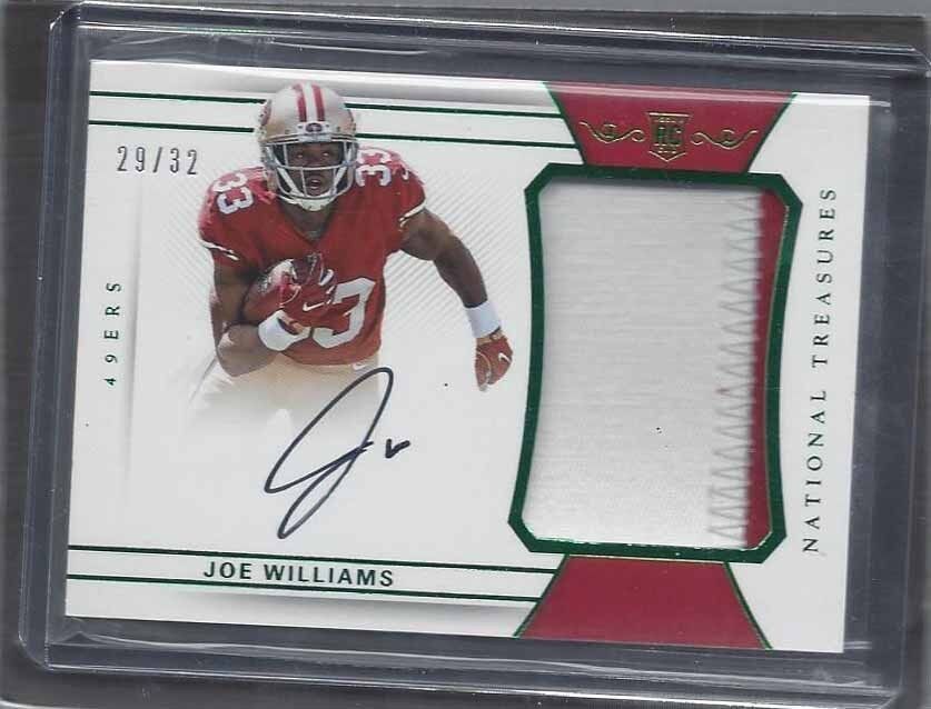JOE WILLIAMS 2016 NATIONAL TREASURES GREEN JERSEY NUMBER RPA PATCH AUTO RC /32