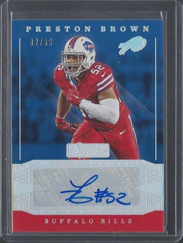 PRESTON BROWN 2016 DONRUSS SIGNATURE SERIES SILVER BILLS AUTO #D 2/50