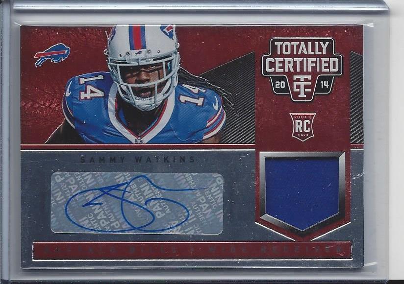 SAMMY WATKINS 2014 TOTALLY CERTIFIED RED BILLS JERSEY AUTO RC #D 36/50