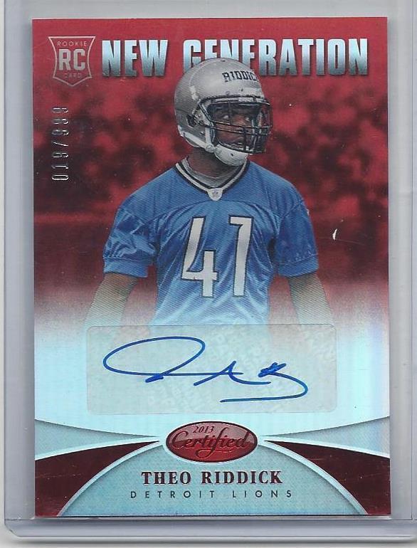 THEO RIDDICK 2013 CERTIFIED NEW GENERATION LIONS AUTO RC #D 19/999