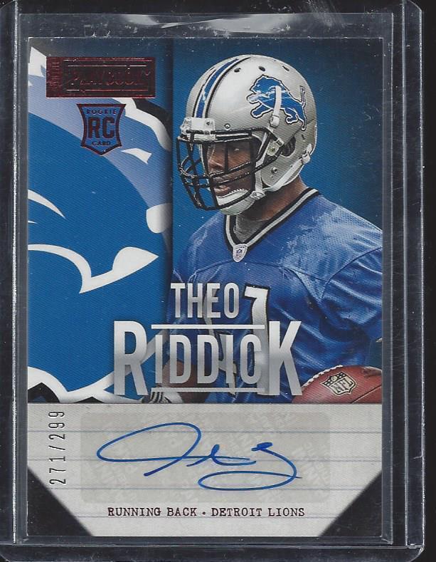 THEO RIDDICK 2013 PANINI PLAYBOOK LIONS AUTO RC #D /299