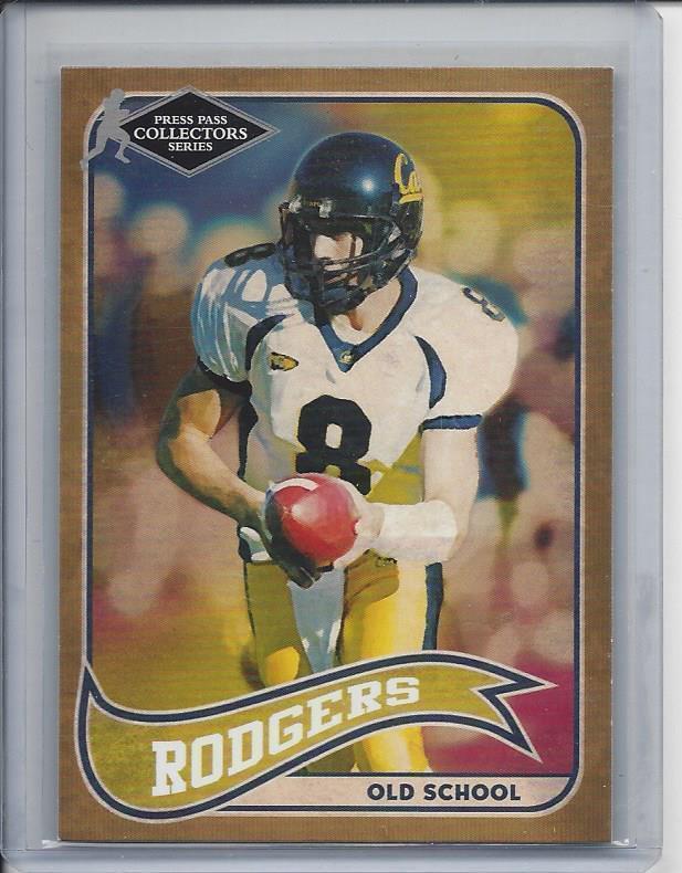 AARON RODGERS 2005 PRESS PASS COLLECTORS SERIES OLD SCHOOL PACKERS RC #17