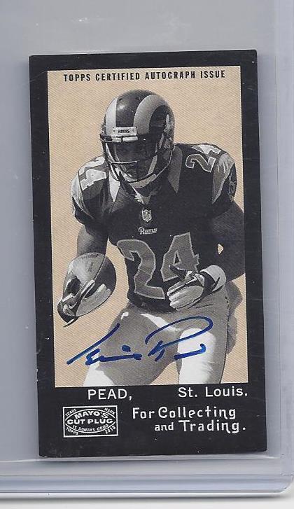 ISAIAH PEAD 2013 TOPPS ARCHIVES MAYO CUT PLUG BLACK MINI ON CARD AUTO RC #D 5/5