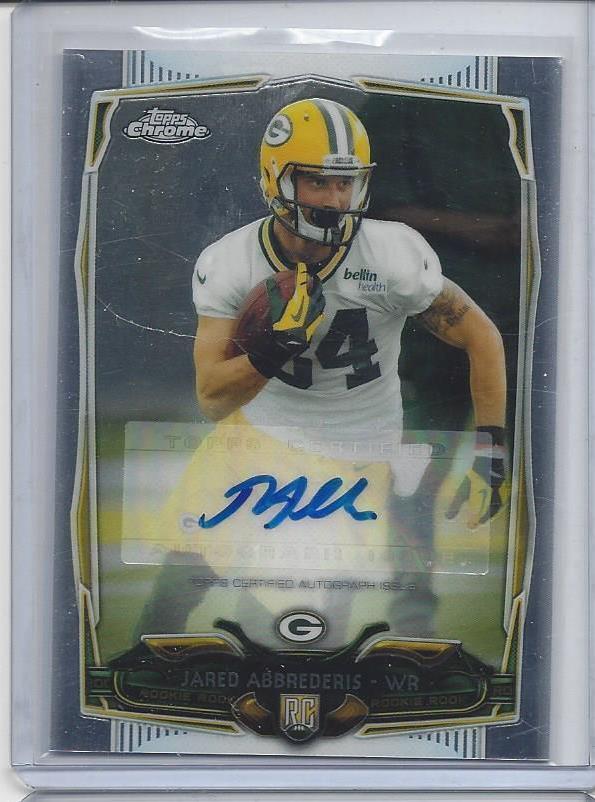 JARED ABBREDERIS 2014 TOPPS CHROME GREEN BAY PACKERS ROOKIE AUTO RC #130