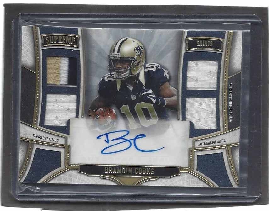 BRANDIN COOKS 2015 TOPPS SUPREME QUAD PATCH AUTO #D 21/25