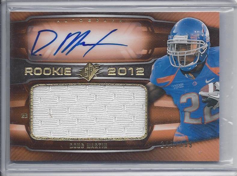 DOUG MARTIN 2012 SPX ROOKIE JERSEY AUTO RC #D /399