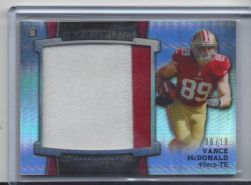 VANCE MCDONALD 2013 BOWMAN STERLING PULSAR REFRACTOR JUMBO 2 CLR PATCH RC #D /10