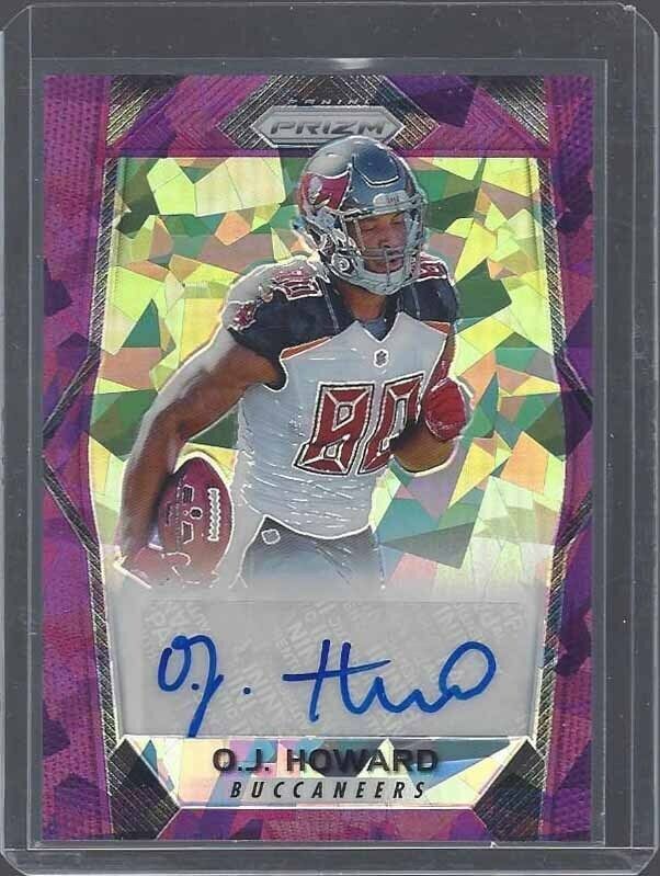 O.J. HOWARD 2017 PANINI PRIZM PURPLE CRACKED ICE CRYSTALS AUTO RC #D 29/75