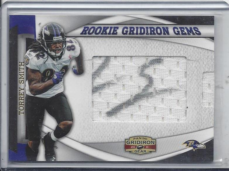 TORREY SMITH 2011 GRIDIRON GEAR GEMS PULLOUT JERSEY AUTO RC #D /303