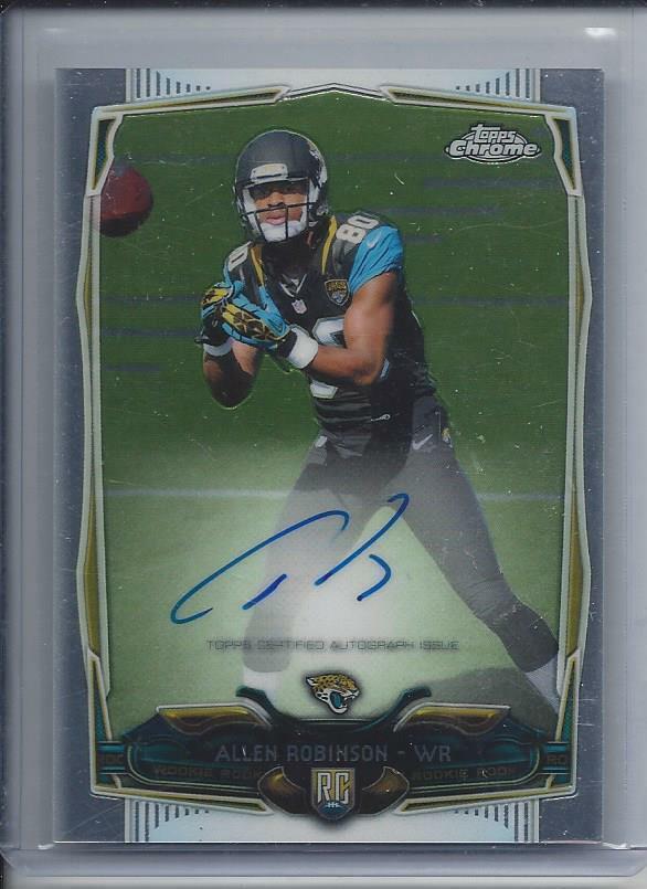 ALLEN ROBINSON 2014 TOPPS CHROME JAGUARS ON CARD ROOKIE AUTO RC #172