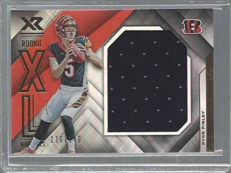 RYAN FINLEY 2019 PANINI XR JUMBO XL MATERIALS JERSEY RC #D 116/149