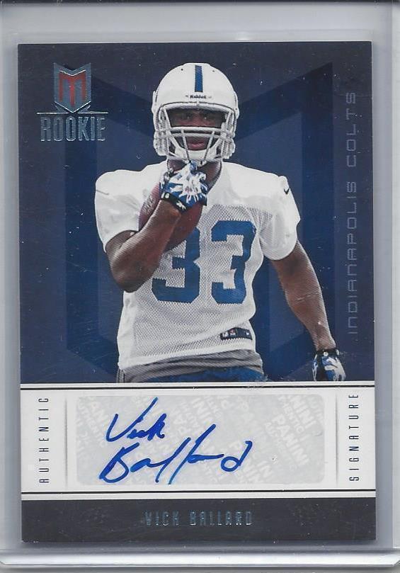 VICK BALLARD 2012 PANINI MOMENTUM PLATINUM BLUE COLTS ROOKIE AUTO RC #D 1/25