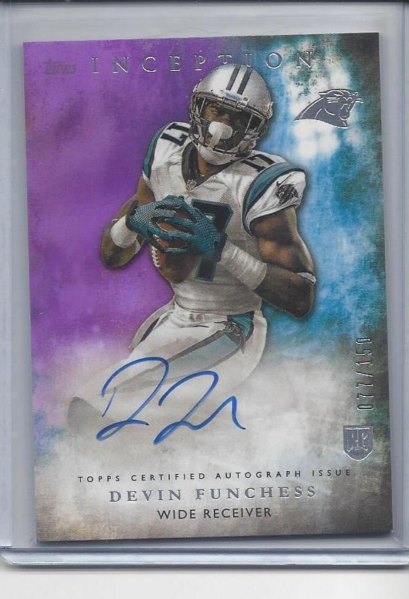 DEVIN FUNCHESS 2015 TOPPS INCEPTION PURPLE PANTHERS ON CARD AUTO RC #D 77/150