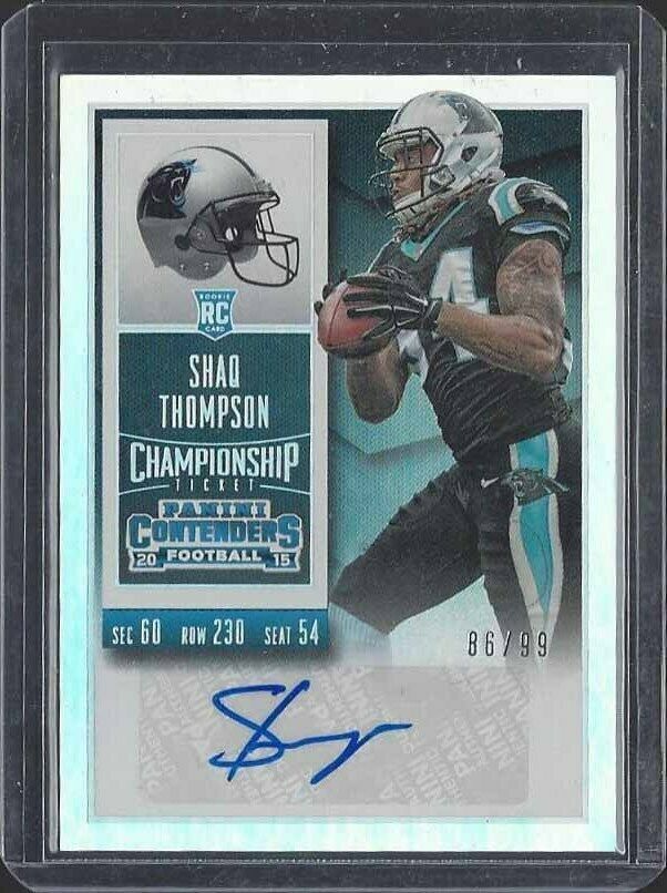 SHAQ THOMPSON 2015 CONTENDERS CHAMPIONSHIP TICKET PANTHERS AUTO RC #D 86/99
