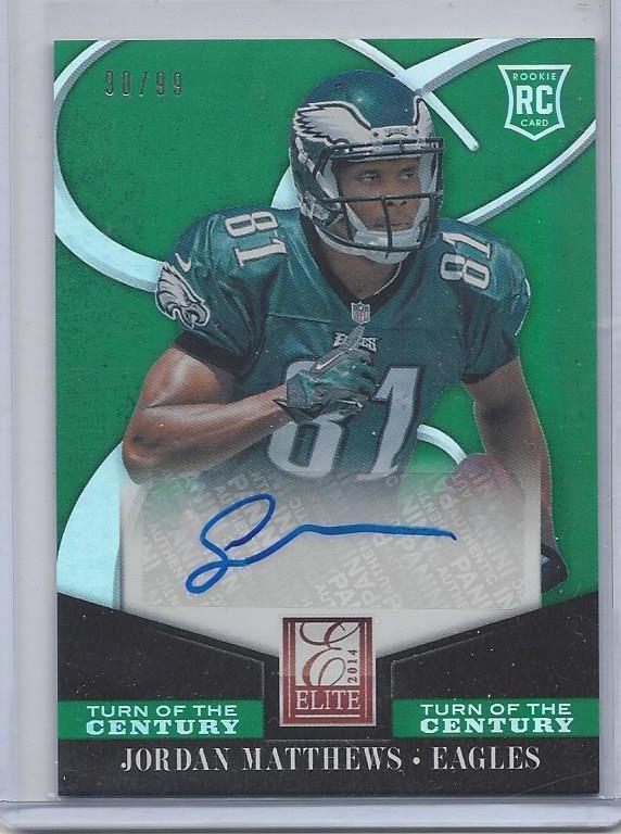 JORDAN MATTHEWS 2014 ELITE TURN OF THE CENTURY EAGLES AUTO RC #D 90/99
