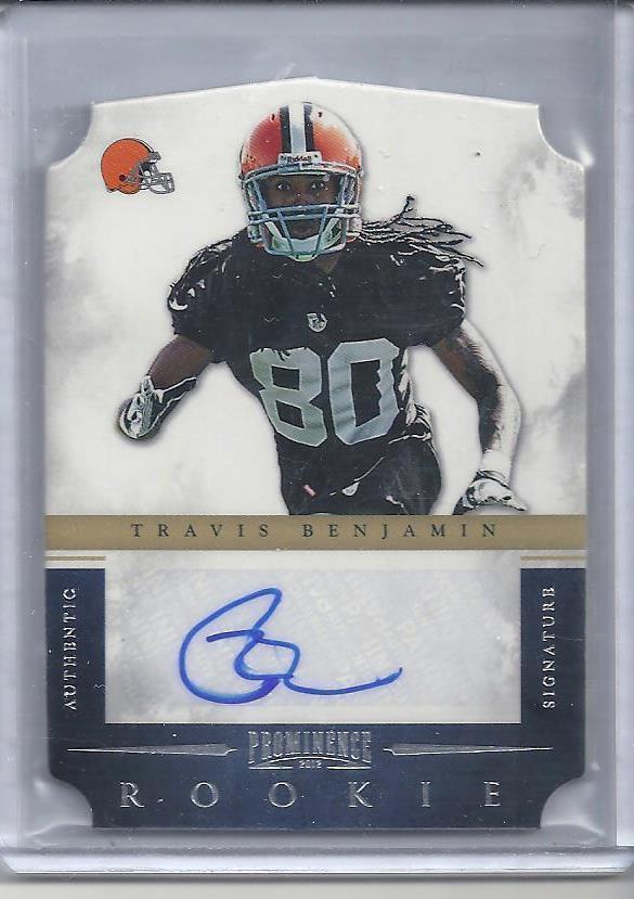 TRAVIS BENJAMIN 2012 PANINI PROMINENCE BROWNS DIE CUT AUTO RC #D 129/199