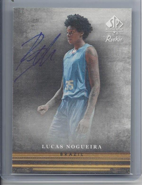 LUCAS NOGUEIRA 2013-14 SP AUTHENTIC CANVAS COLLECTION BRAZIL ON CARD AUTO RC #39