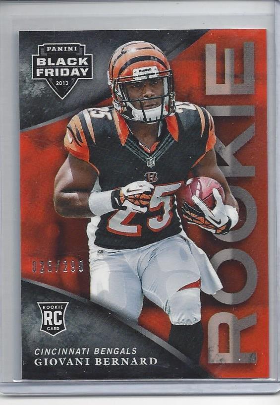 1/1 GIOVANI BERNARD 2013 PANINI BLACK FRIDAY BENGALS ROOKIE RC #D 25/299 JSY #25