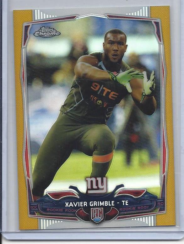 XAVIER GRIMBLE 2014 TOPPS CHROME GIANTS GOLD REFRACTOR RC #D 2/50