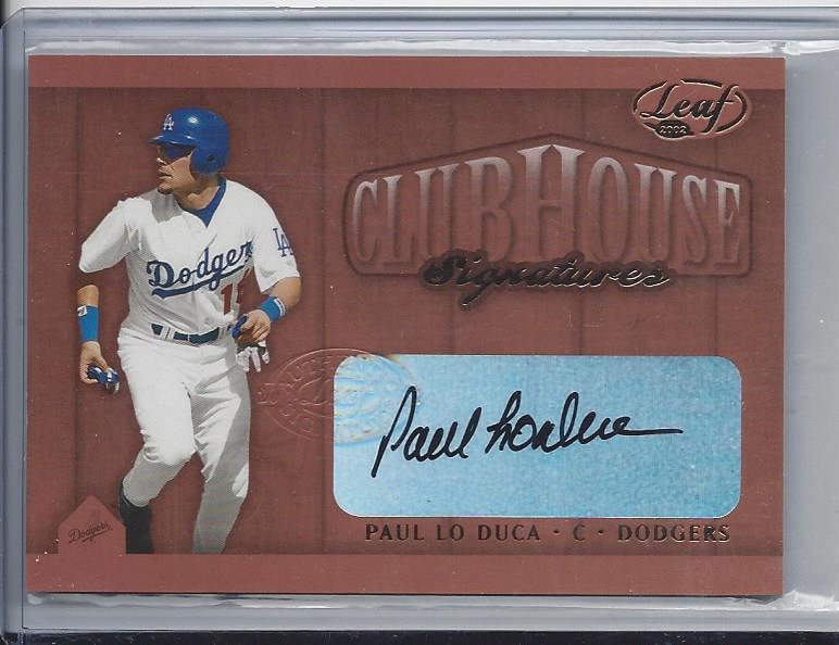 PAUL LO DUCA 2002 LEAF CLUBHOUSE SIGNATURES DODGERS AUTO #D 61/300