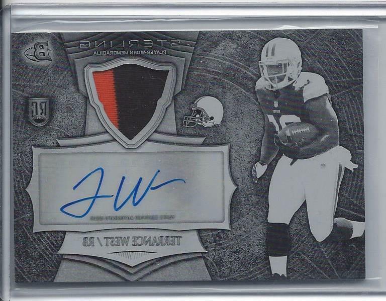TERRANCE WEST 2014 BOWMAN STERLING BLACK PRINTING PLATE 2 CLR PATCH AUTO RC 1/1