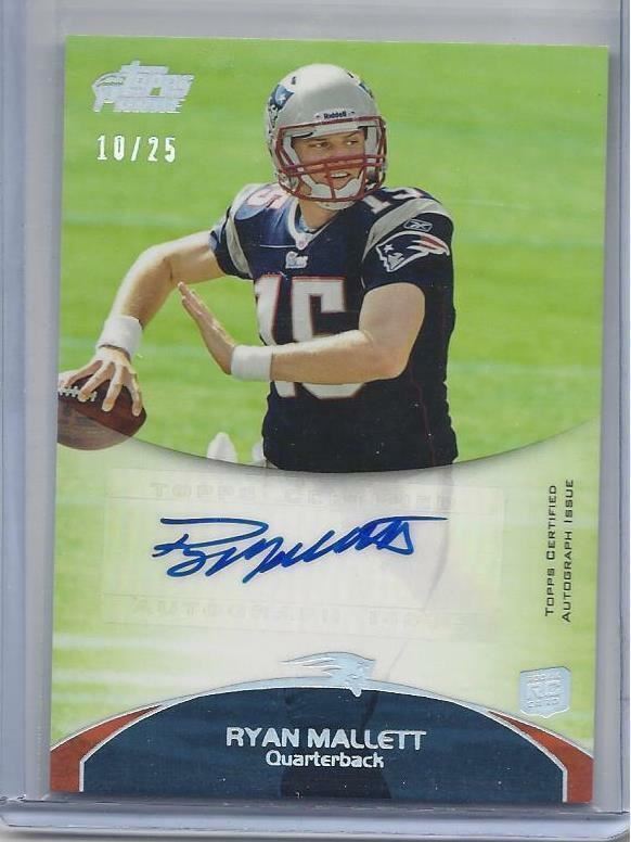 RYAN MALLETT 2011 TOPPS PRIME RAINBOW HOLOFOIL AUTO RC #D 25/25