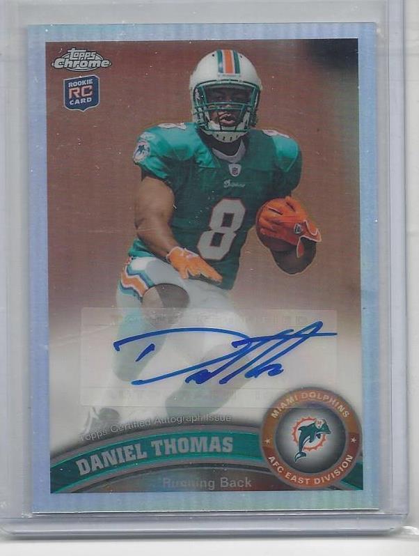 DANIEL THOMAS 2011 TOPPS CHROME PHOTO VARIATION REFRACTOR SP AUTO RC #136