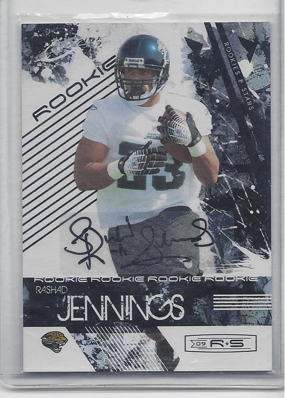 RASHAD JENNINGS 2009 ROOKIES & STARS HOLOFOIL AUTO RC #D /180