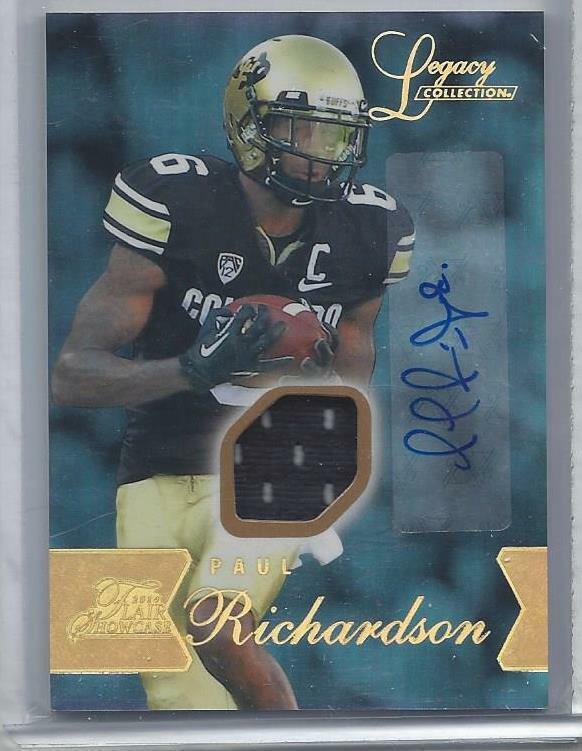 PAUL RICHARDSON 2014 FLAIR SHOWCASE LEGACY COLLECTION JERSEY AUTO RC #D /125