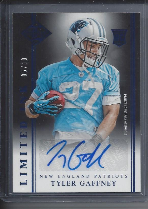 TYLER GAFFNEY 2014 LIMITED INK BLUE PATRIOTS ROOKIE AUTO RC #D 5/10