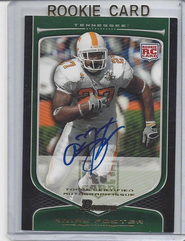 ARIAN FOSTER 2009 BOWMAN DRAFT EDITION TENNESSEE VOLS TEXANS ON CARD AUTO RC 183