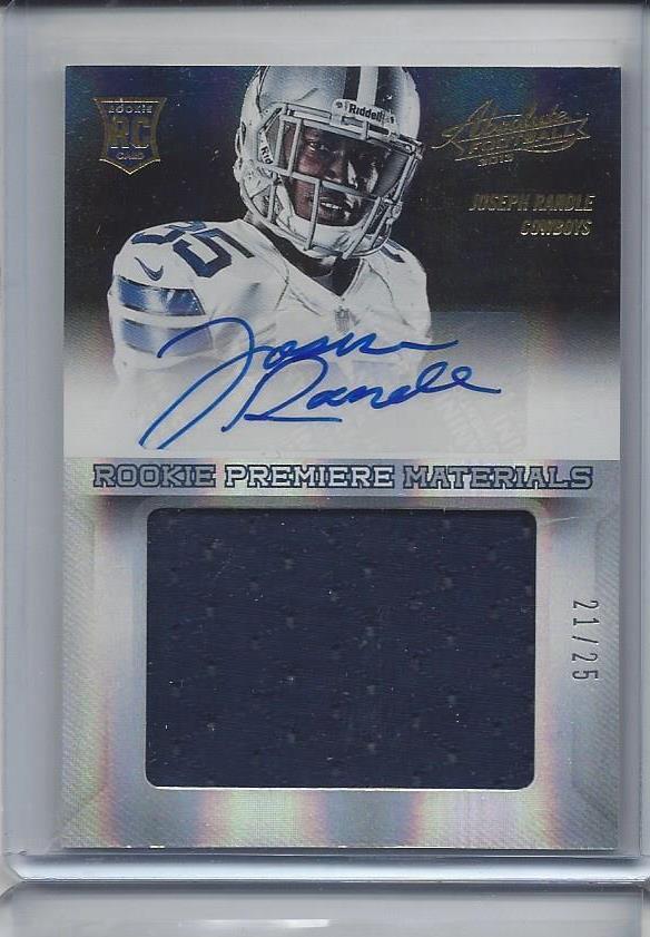 1/1 JOSEPH RANDLE 2013 ABSOLUTE JUMBO RPM JERSEY AUTO RC #D 21/25 ( HIS JSY #21)
