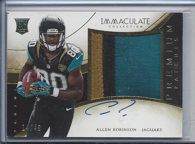 ALLEN ROBINSON 2014 IMMACULATE PREMIUM PATCHES 3 COLOR JUMBO PATCH AUTO RC /49