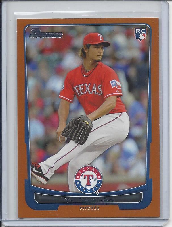 YU DARVISH 2012 BOWMAN ORANGE BORDER RANGERS RC #D 127/250