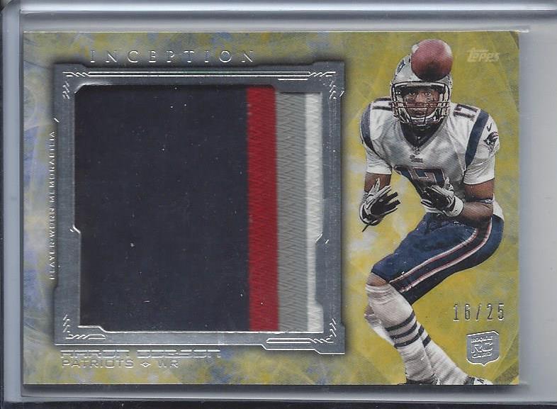 AARON DOBSON 2013 TOPPS INCEPTION GOLD JUMBO 4 COLOR PATRIOTS PATCH RC #D 16/25