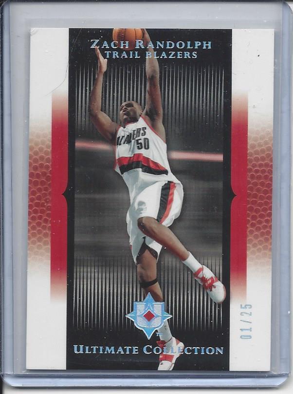 ZACH RANDOLPH 2005-06 ULTIMATE COLLECTION PLATINUM HOLOFOIL #D 1/25