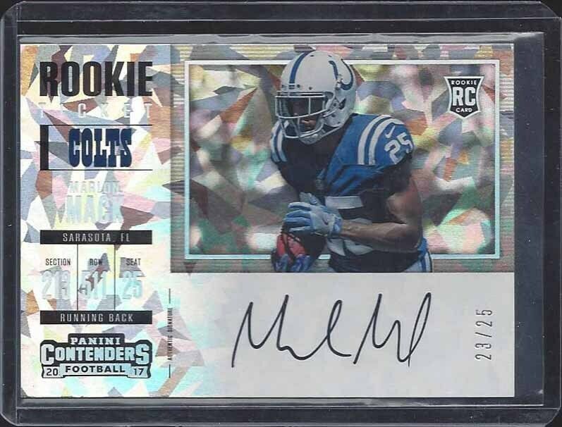MARLON MACK 2017 CONTENDERS CRACKED ICE VARIATION ON CARD AUTO RC #D 23/25
