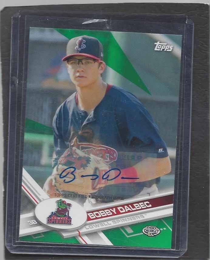 BOBBY DALBEC 2017 TOPPS PRO DEBUT GREEN RED SOX PROSPECT AUTO #D 82/99