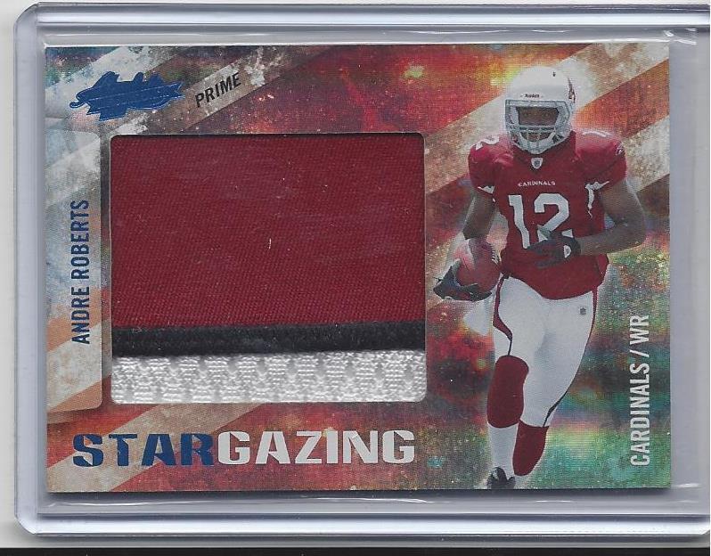 ANDRE ROBERTS 2010 ABSOLUTE STAR GAZING 3 COLOR JUMBO CARDINAL PATCH RC #D 13/15