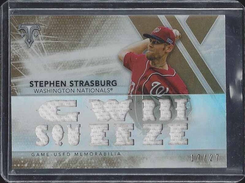 STEPHEN STRASBURG 2015 TRIPLE THREADS GW RBI SQUEEZE TRIPLE JERSEY #D 17/25