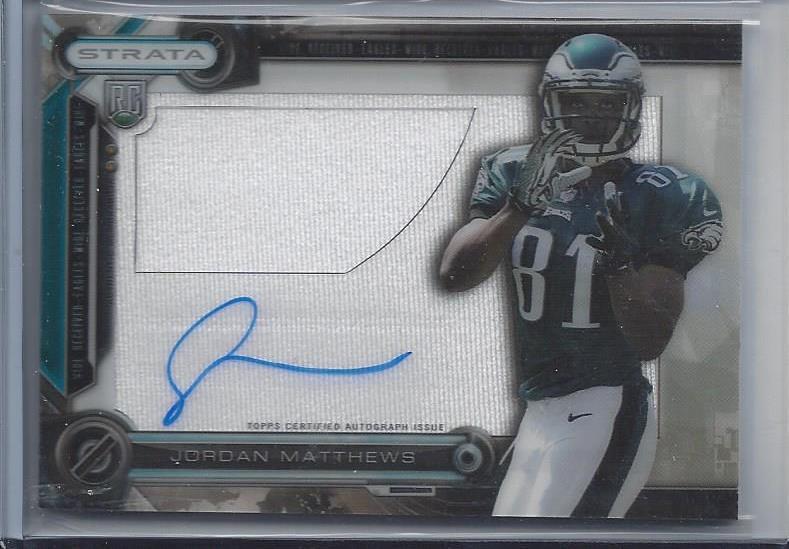 JORDAN MATTHEWS 2014 TOPPS STRATA EAGLES CLEAR CUT JERSEY AUTO RC