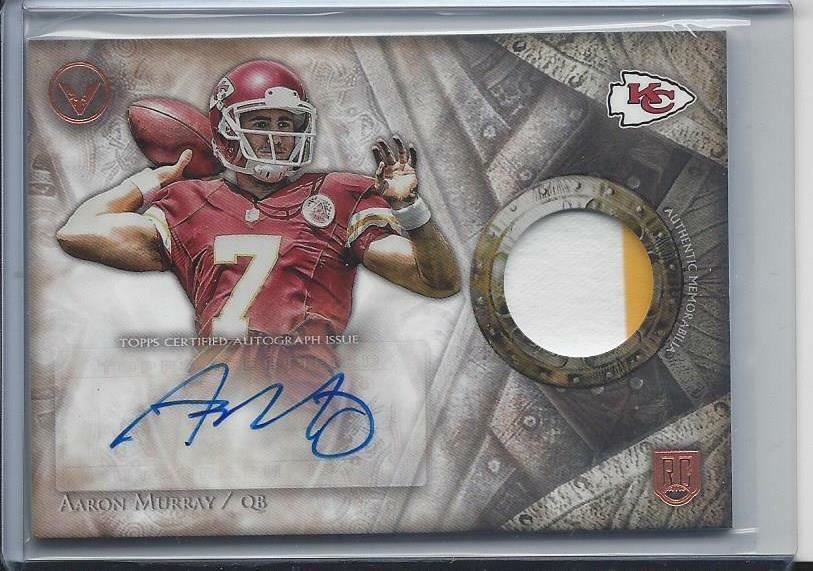 AARON MURRAY 2014 TOPPS VALOR CHIEFS MULTI COLOR PATCH AUTO RC