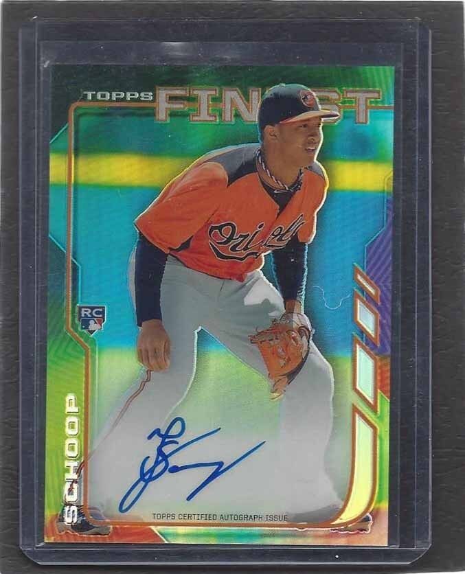 JONATHAN SCHOOP 2014 TOPPS FINEST REFRACTOR ON CARD ROOKIE AUTO RC